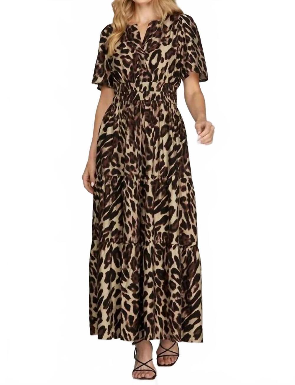 NEW JODIFL mae maxi dress in mocha leopard
